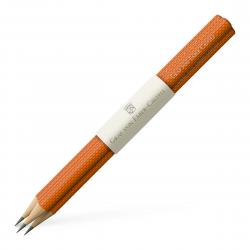 Graf von Faber Castell 3 holzgefasste Bleistifte Guilloche, Burned Orange