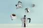 Preview: Alessi "Moka Alessi" 3 Tassen - Espressomaschine aus Aluminiumguss und thermoplastischem Harz