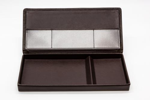 ASL Stiftschatulle "Cardiff" echt Leder Braun