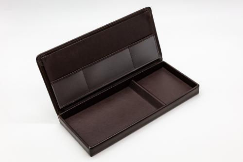 ASL Stiftschatulle "Cardiff" echt Leder Braun