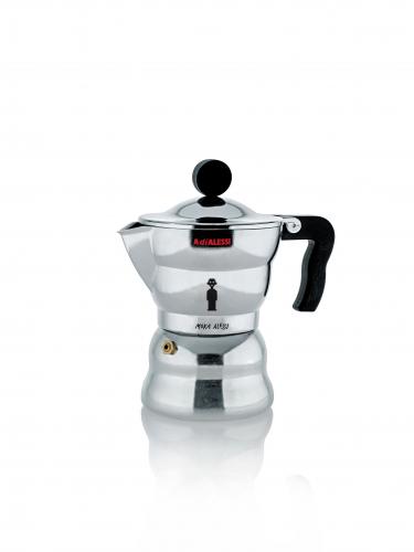 Alessi "Moka Alessi" 1 Tasse - Espressomaschine aus Aluminiumguss und thermoplastischem Harz