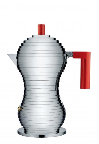 Alessi "Pulcina" Espressomaschine aus Aluminium rot - 3 Tassen