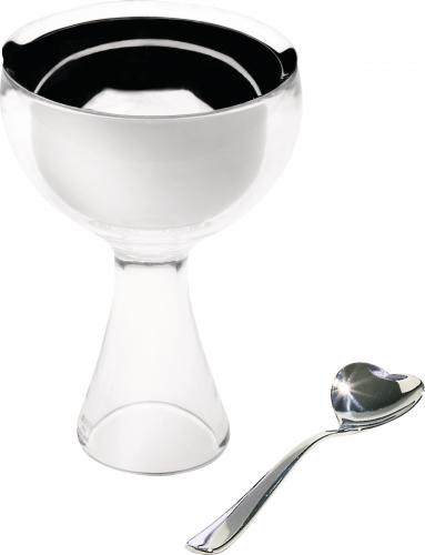 Alessi "Big Love" Eisbecher mit Löffel Eisgrau