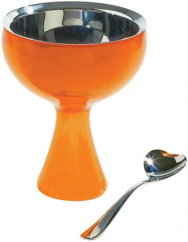 Alessi "Big Love" Eisbecher mit Löffel Orange