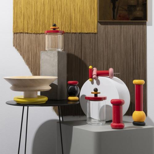 Alessi "Twergi" Küchendose mit abgedichtetem Deckel schwarz, gelb, rot, 75cl