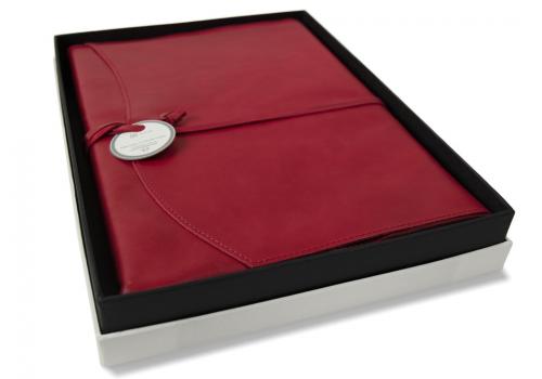 Centralcrafts  "Indra" A4 Notizbuch mit Ledereinband wiederbefüllbar Burgundy