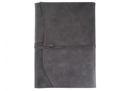 Centralcrafts  "Indra" A4 Notizbuch mit Ledereinband wiederbefüllbar Grey
