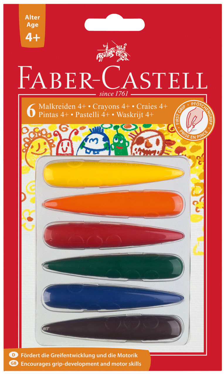 FABER-CASTELL Malkreiden Birnenform - 4 Farben Für Kinder Ab 3 Jahren