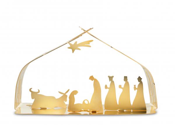 Alessi Weihnachtskrippe "Bark Crib" vergoldet