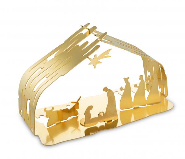 Alessi Weihnachtskrippe "Bark Crib" vergoldet