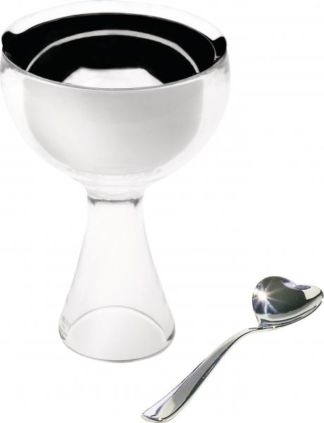 Alessi "Big Love" Eisbecher mit Löffel Eisgrau