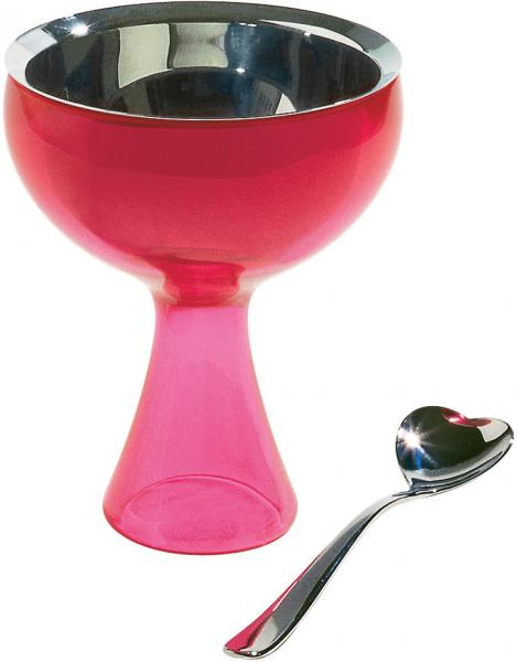 Alessi "Big Love" Eisbecher mit Löffel Pink