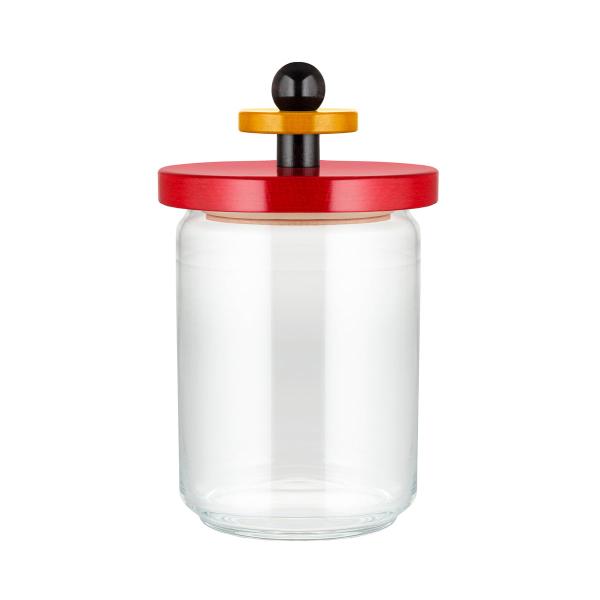 Alessi "Twergi" Küchendose mit abgedichtetem Deckel schwarz, gelb, rot, 100cl