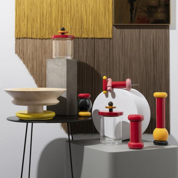 Alessi "Twergi" Küchendose mit abgedichtetem Deckel schwarz, gelb, rot, 75cl