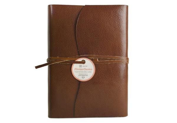 Centralcrafts "Firenze" A5 Lederbuch mit Randbedruck Tuscan