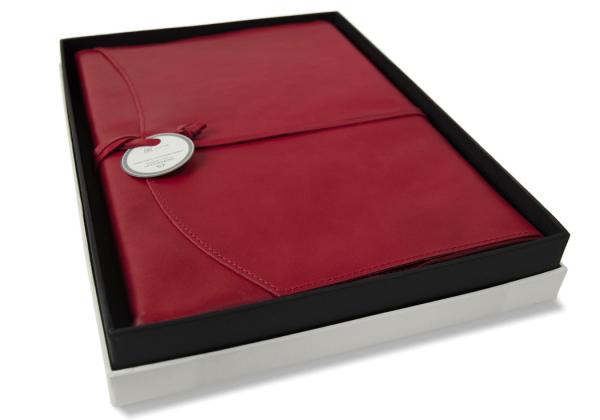 Centralcrafts  "Indra" A4 Notizbuch mit Ledereinband wiederbefüllbar Burgundy