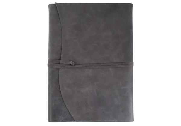 Centralcrafts  "Indra" A4 Notizbuch mit Ledereinband wiederbefüllbar Grey